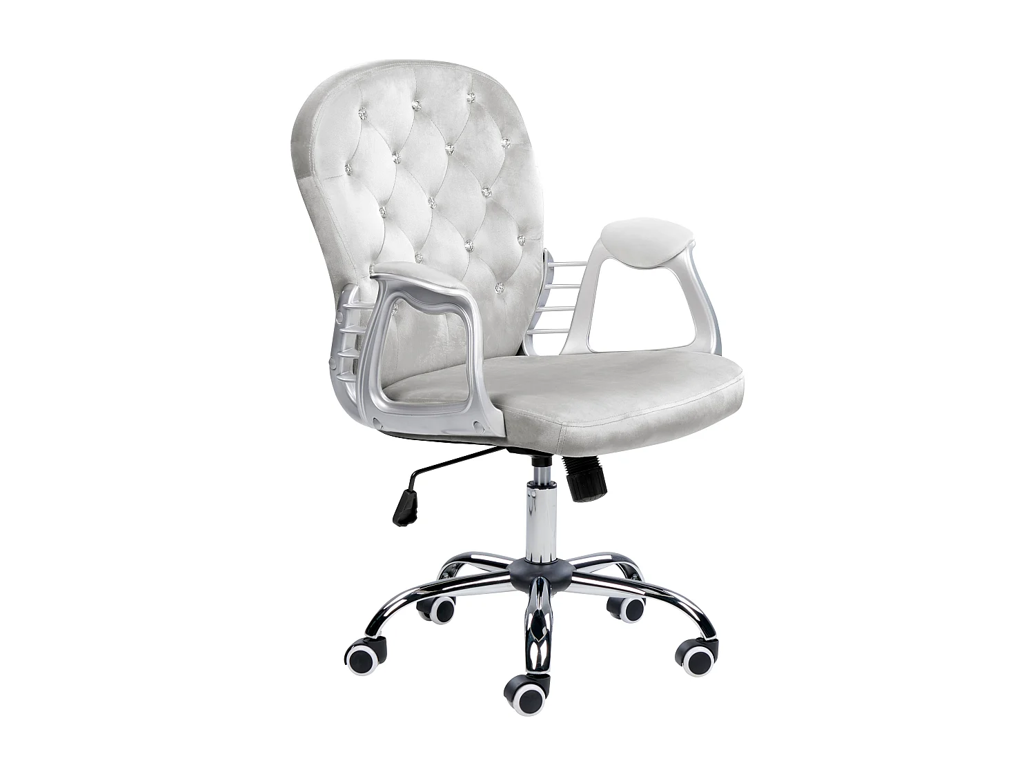 Chaise de bureau PRINCESS Velours Gris clair