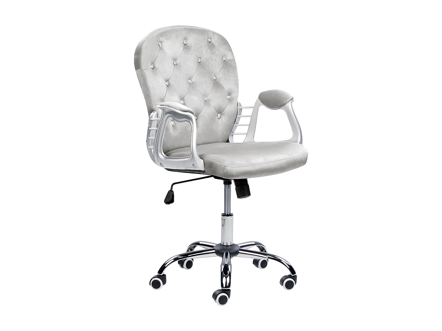 Silla de oficina giratoria PRINCESS Terciopelo Gris claro