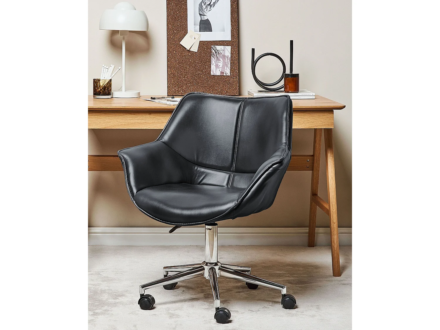 Chaise de bureau NEWDALE Cuir PU Noir