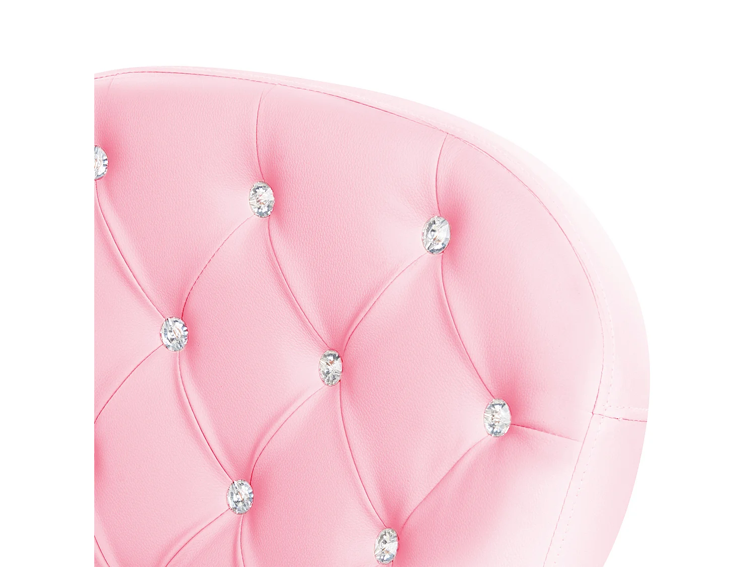 Schöner drehbarer Bürostuhl Kunstleder Verstellbare Rückenlehne mit Kristallknöpfen in Rosa Princess