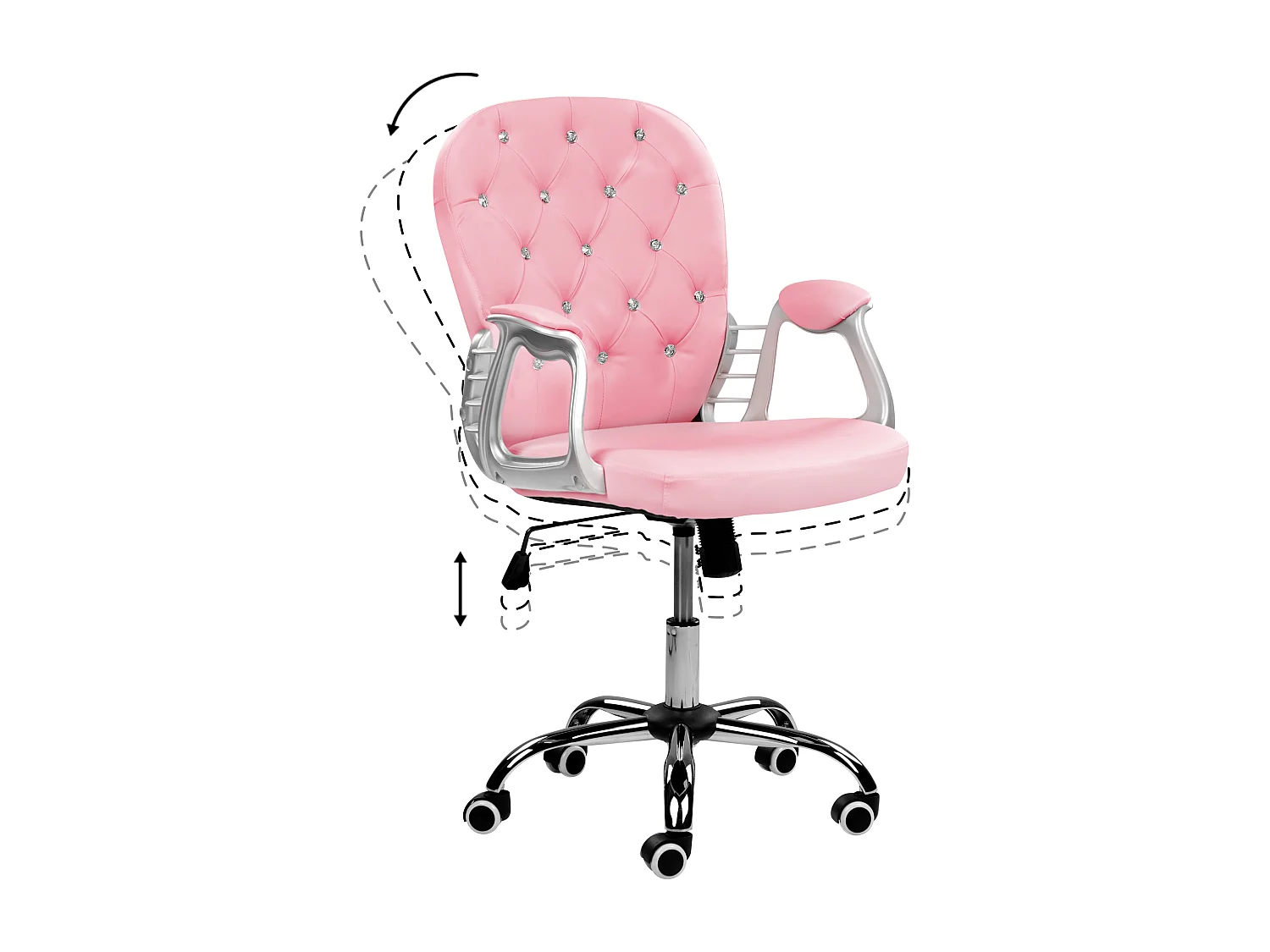 Chaise de bureau PRINCESS Cuir PU Rose