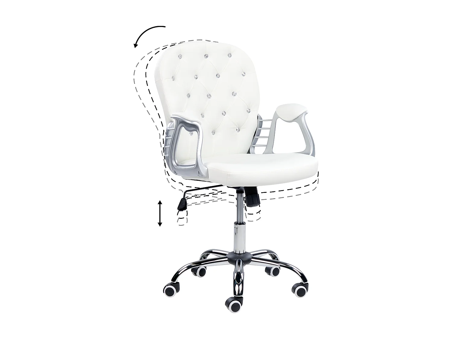 Chaise de bureau PRINCESS Cuir PU Blanc