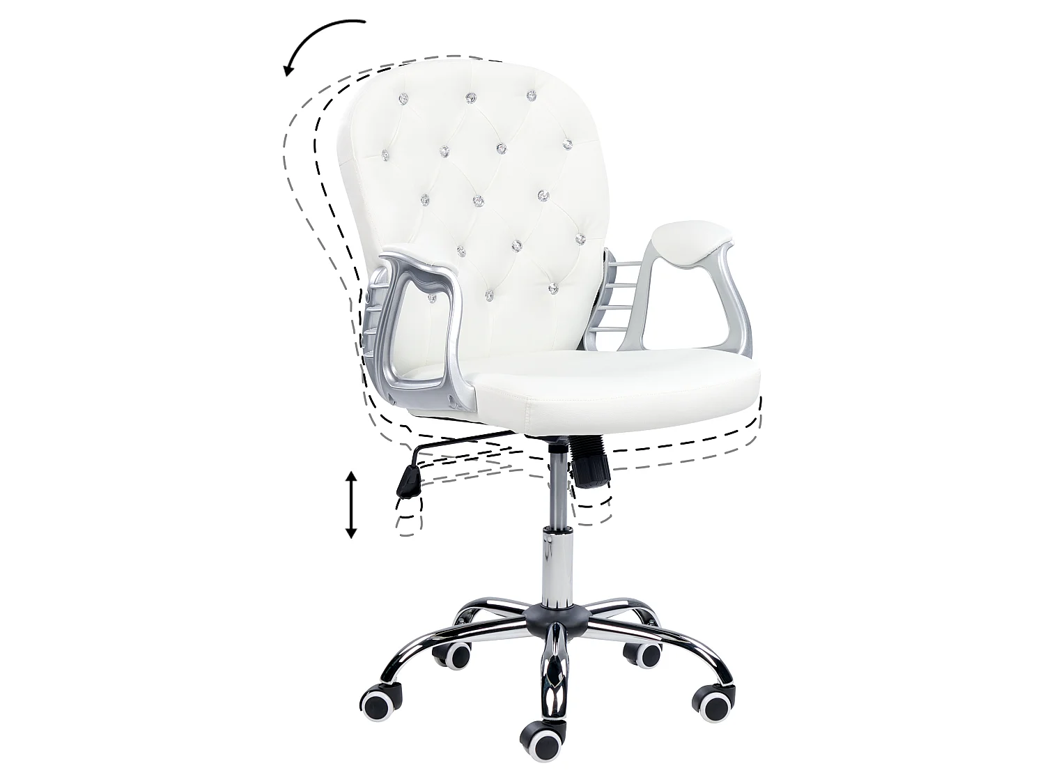 Chaise de bureau PRINCESS Cuir PU Blanc