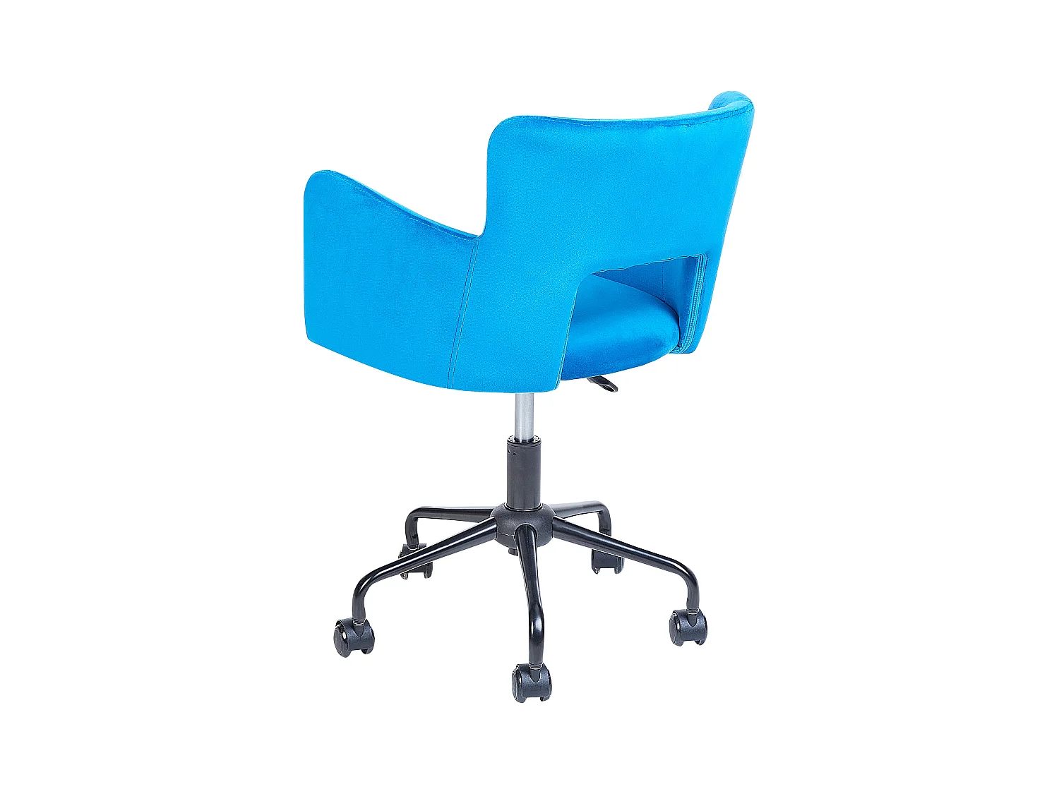 Bürostuhl Samt blau höhenverstellbar drehbar mit Armlehnen modern Sanilac