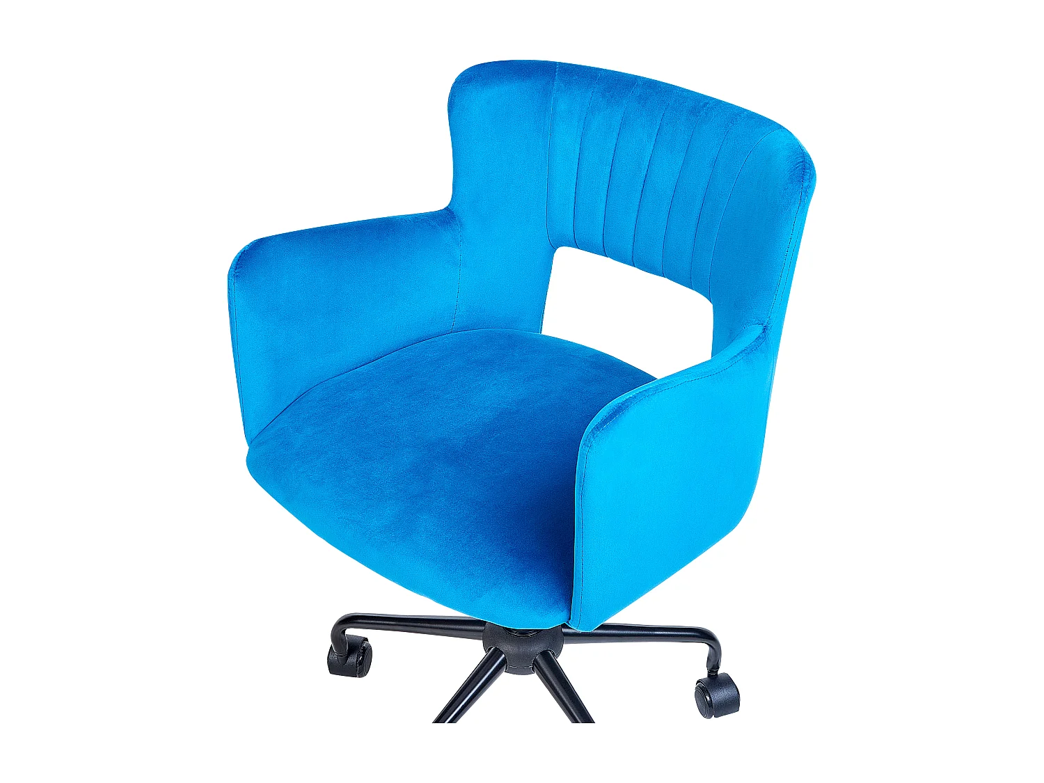 Bureaustoel Draaibaar SANILAC Fluweel Blauw