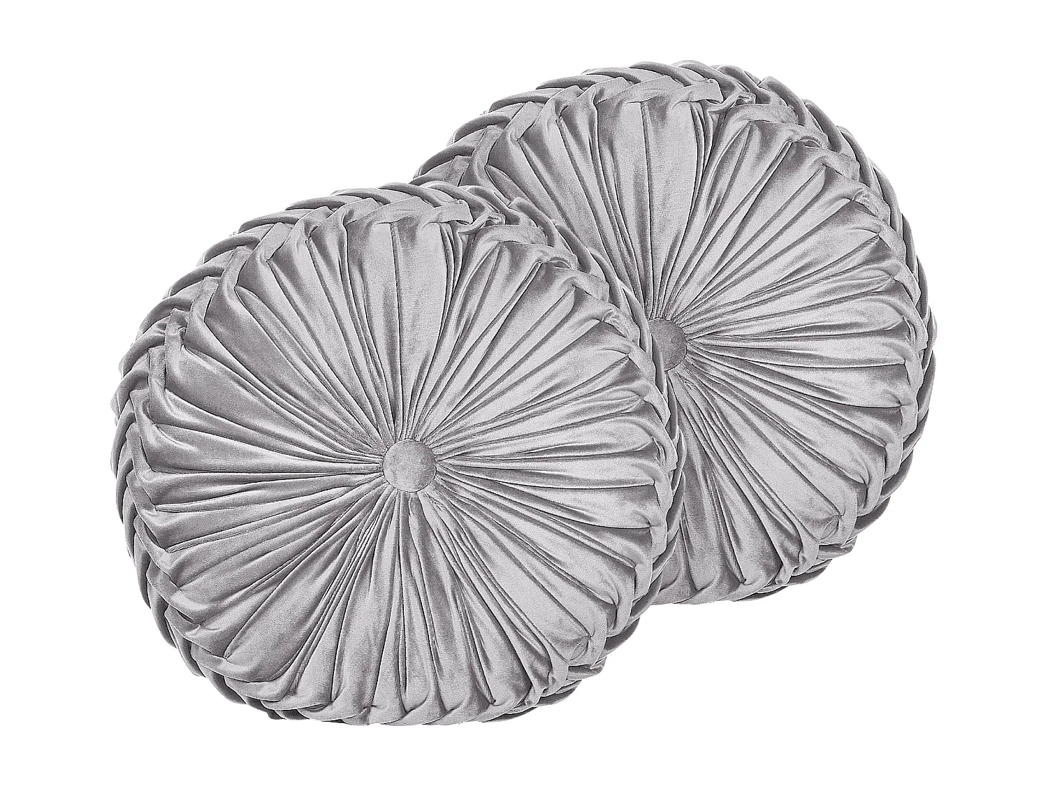 Set van 2 decoratieve kussens UDALA Fluweel 40 x 40 cm Grijs Effen