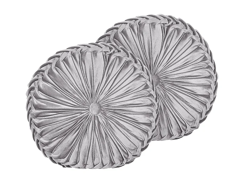Lot de 2 coussins décoratifs UDALA Velours 40 x 40 cm Gris Unicolore