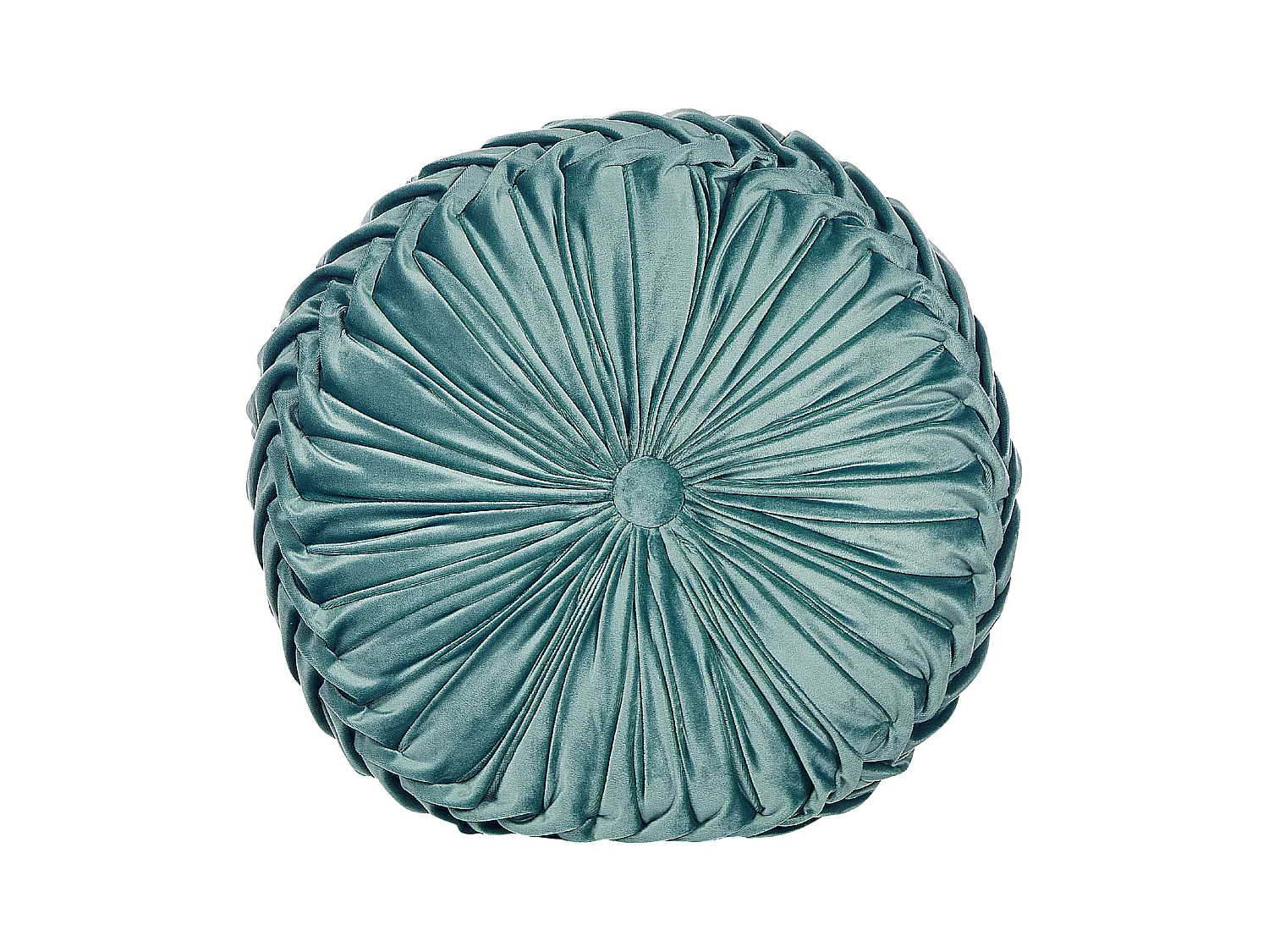 Set aus 2 Dekokissen Boho-Stil 40 x 40 m Polsterbezug Türkisblau rund Udala