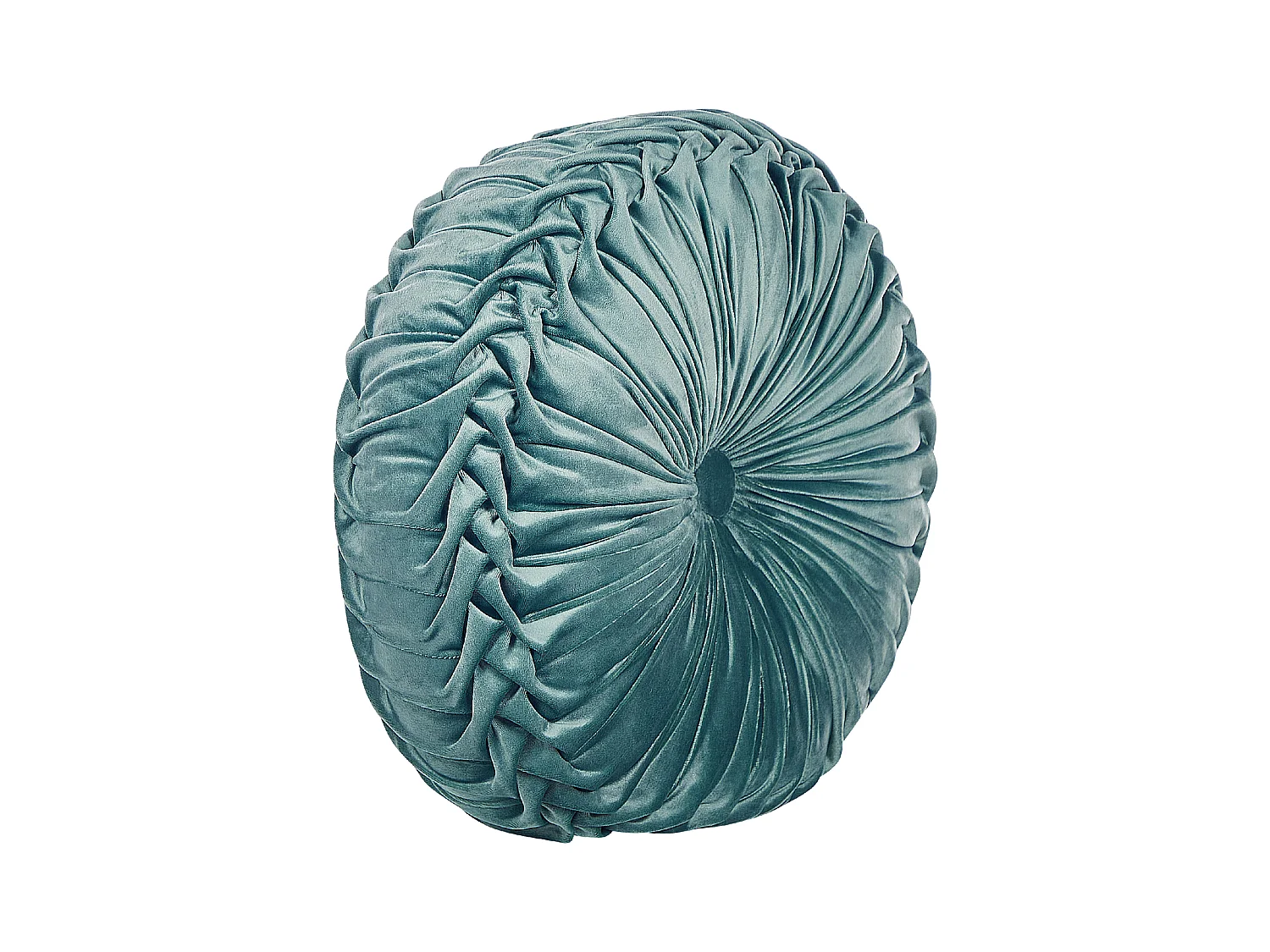 Set aus 2 Dekokissen Boho-Stil 40 x 40 m Polsterbezug Türkisblau rund Udala