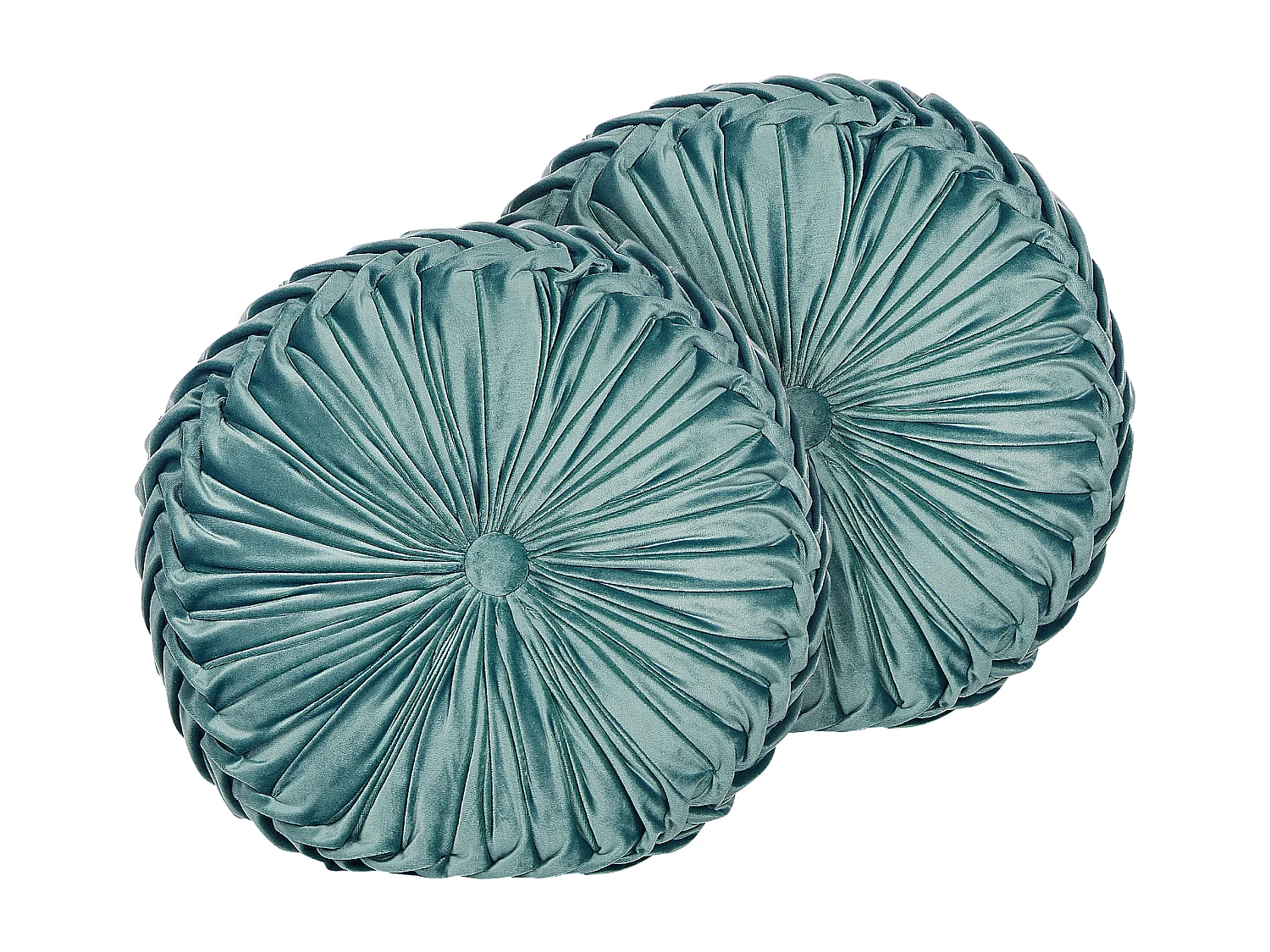 Set van 2 decoratieve kussens UDALA Fluweel 40 x 40 cm Blauwgroen Effen