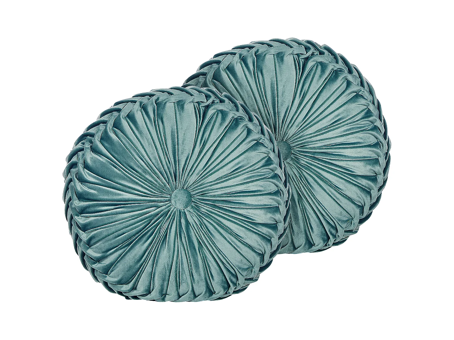 Set of 2 Decorative Cushions UDALA Velvet 40 x 40 cm Teal Solid