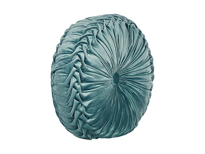 Coussin UDALA Velours 40 x 40 cm Bleu paon Unicolore
