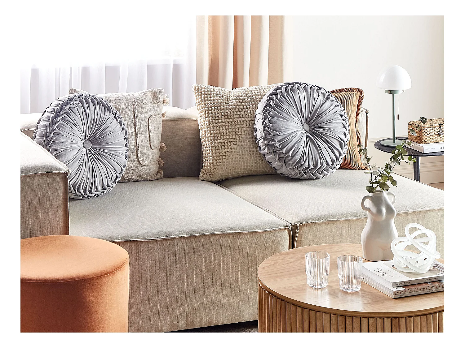 Sierkussen UDALA Fluweel 40 x 40 cm Grijs Effen