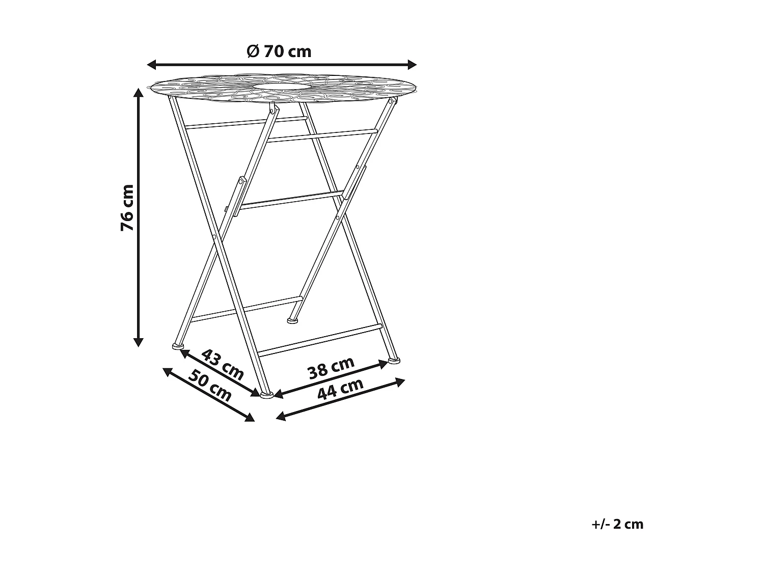 Outdoor Bistrotisch STIFFE 70 cm 70 cm Metall Weiss