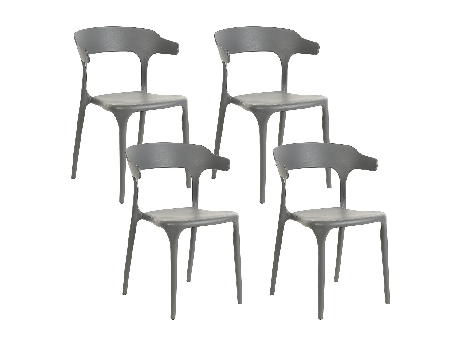 Lot de 4 chaises de jardin GUBBIO Gris