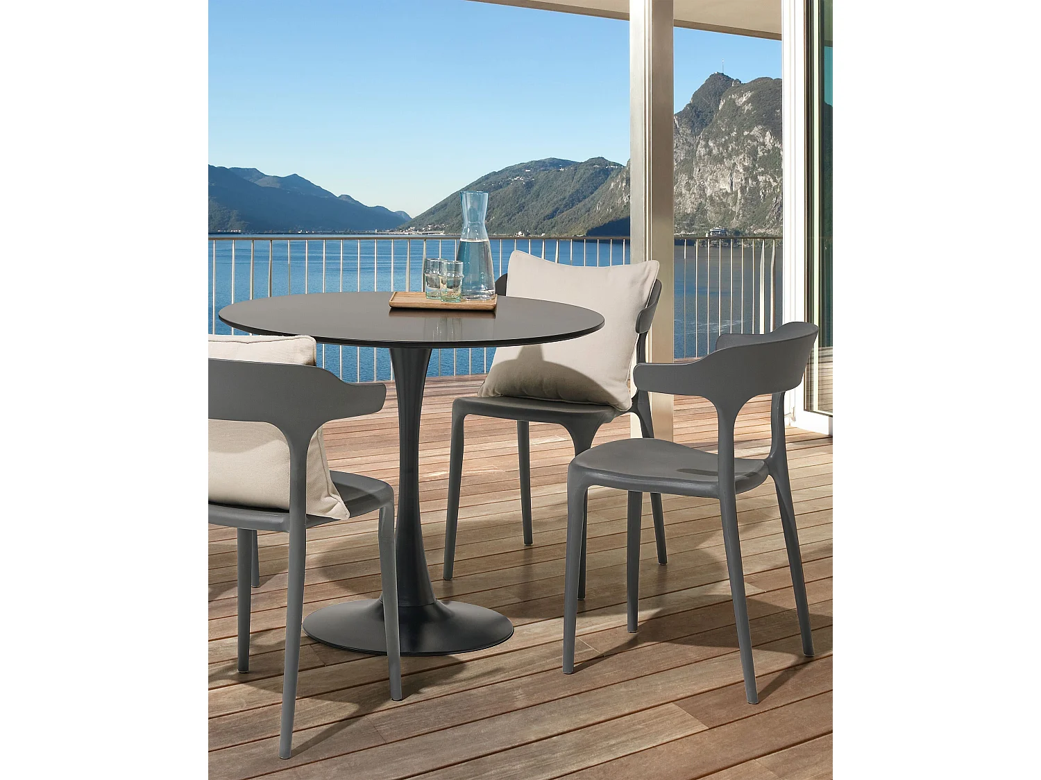 Lot de 4 chaises de jardin GUBBIO Gris