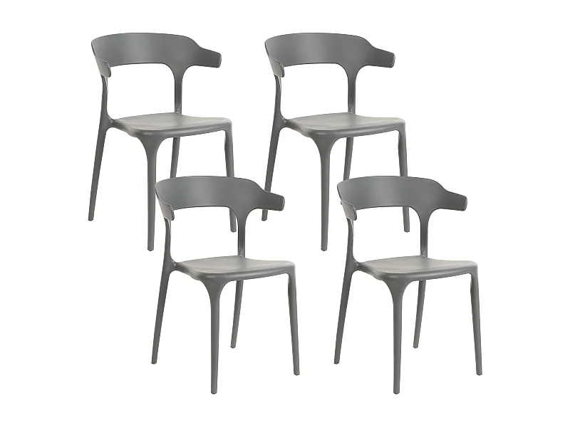 Lot de 4 chaises de jardin GUBBIO Gris