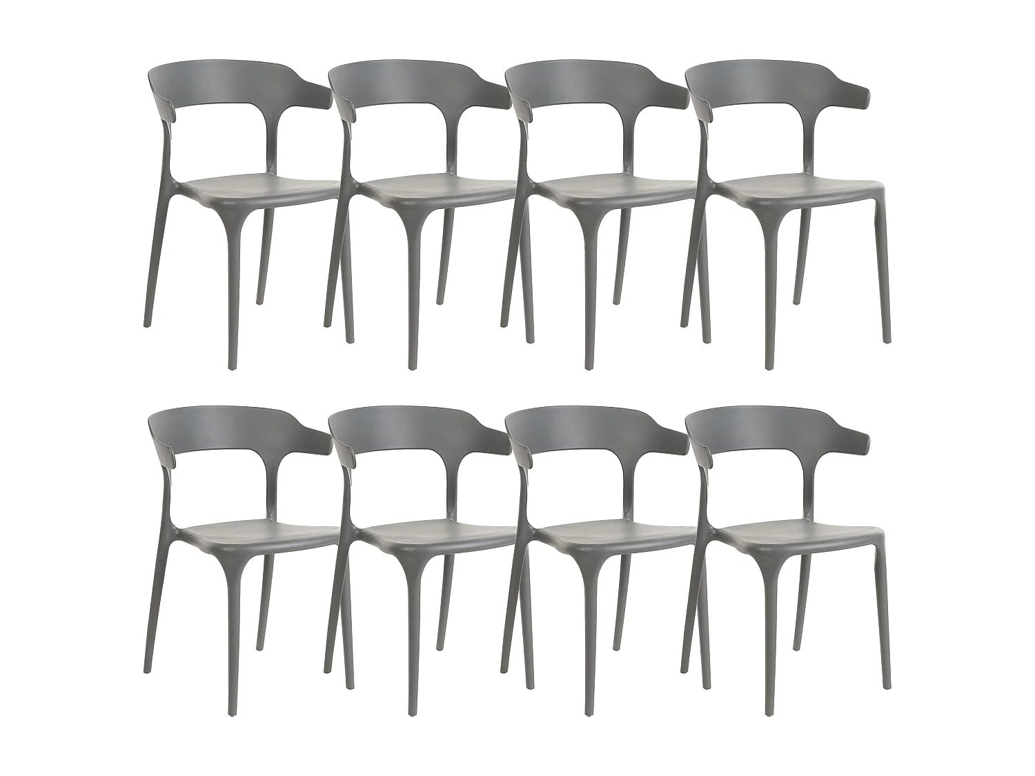 Lot de 8 chaises de salle à manger GUBBIO Gris