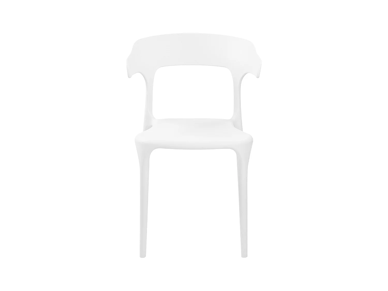 Indoor und Outdoor Stuhl 8er Set Kunststoff weiß stapelbar Skandi Modern Gubbio