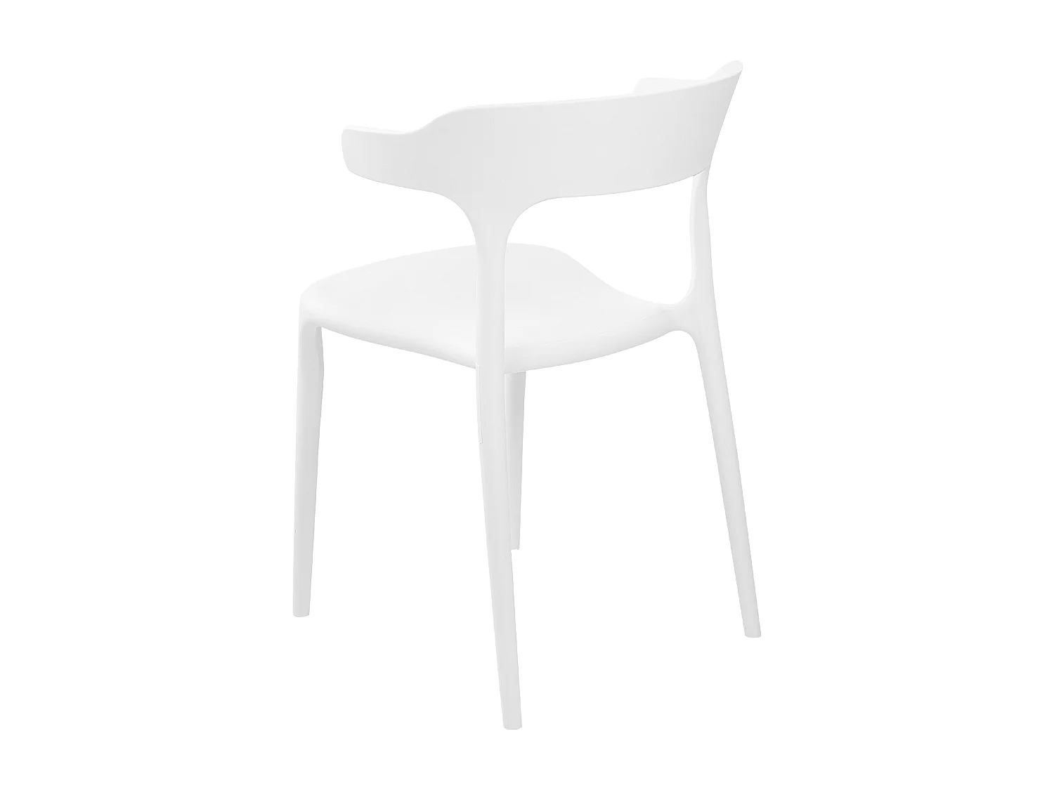 Indoor und Outdoor Stuhl 8er Set Kunststoff weiß stapelbar Skandi Modern Gubbio