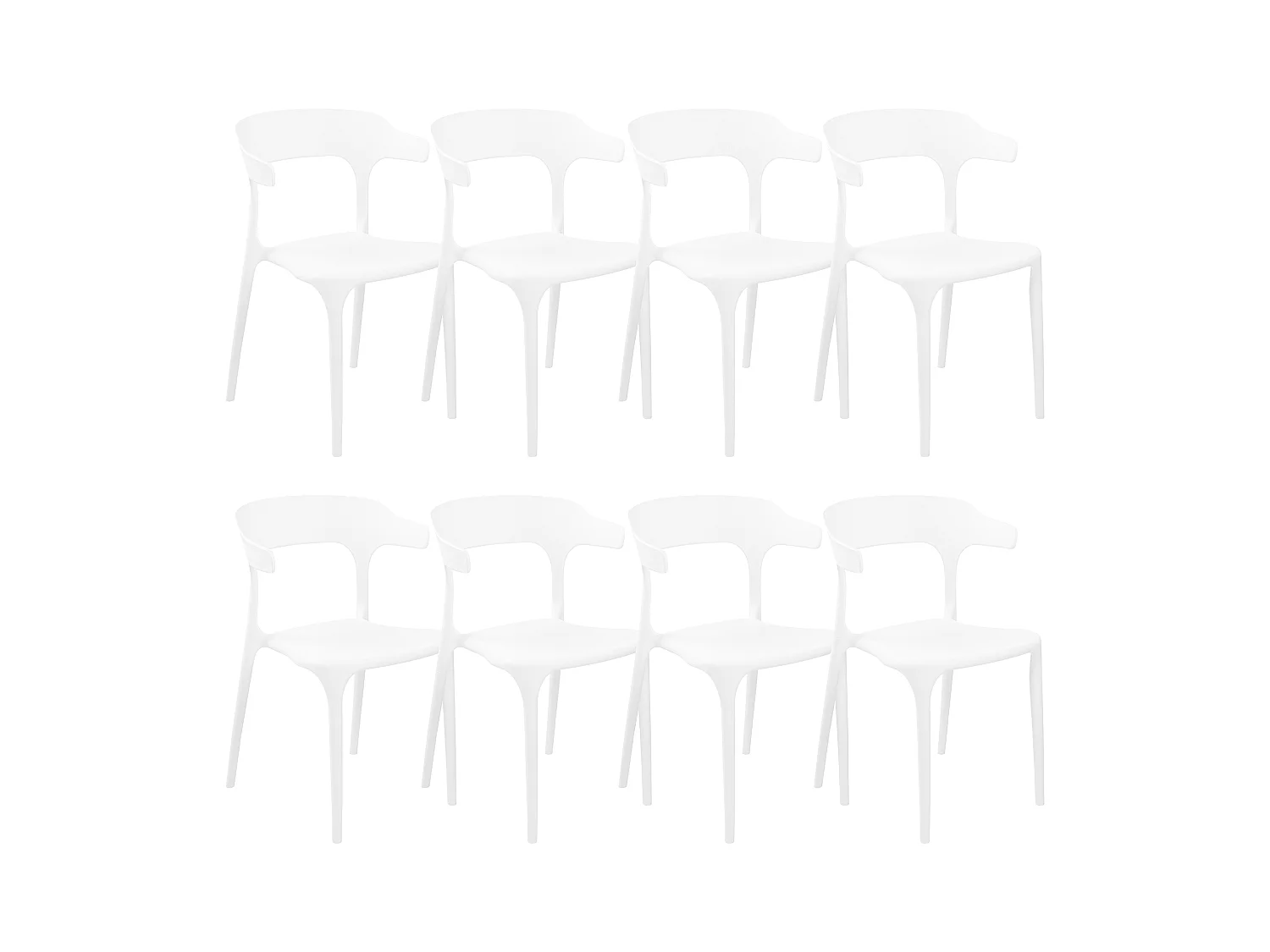 Lot de 8 chaises de salle à manger GUBBIO Blanc