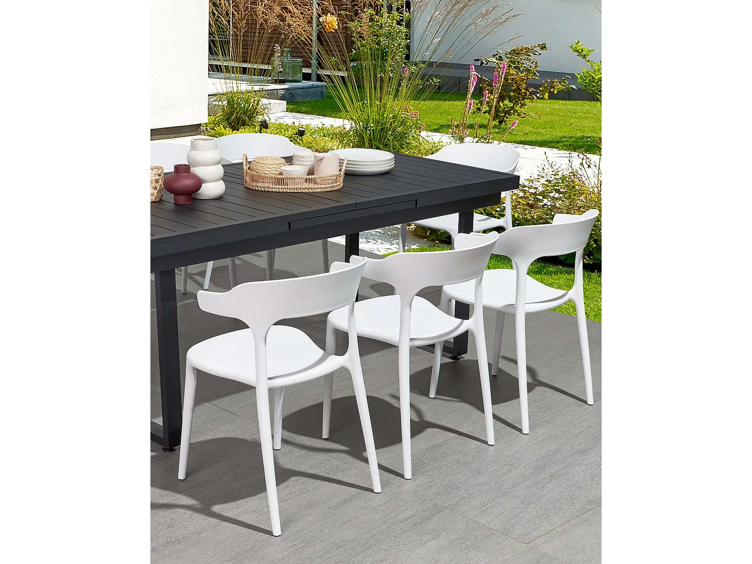 Esszimmerstuhl 8er Set GUBBIO Weiss