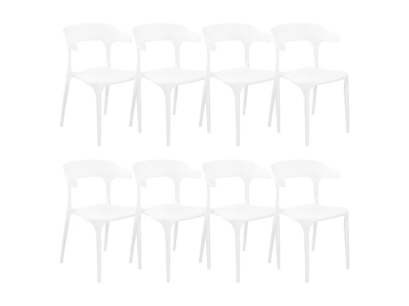 Lot de 8 chaises de salle à manger GUBBIO Blanc