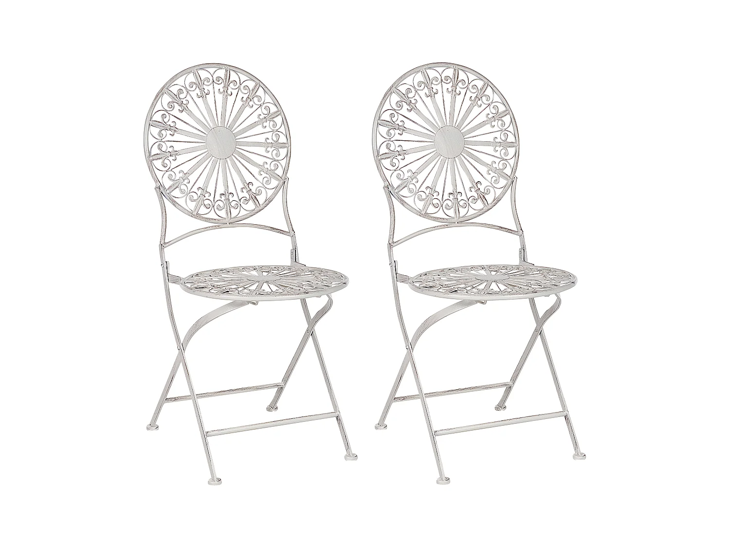 Lot de 2 chaises de jardin SCAFA Métal Blanc