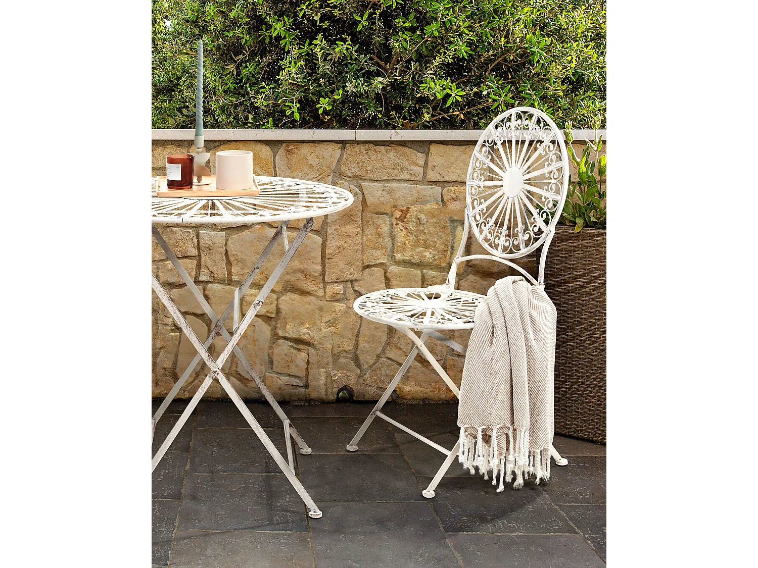 Lot de 2 chaises de jardin SCAFA Métal Blanc