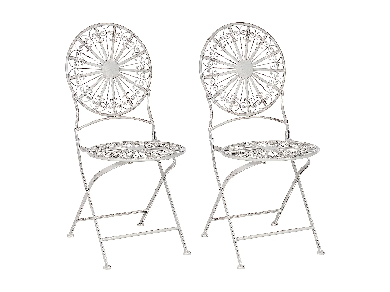 Lot de 2 chaises de jardin SCAFA Métal Blanc