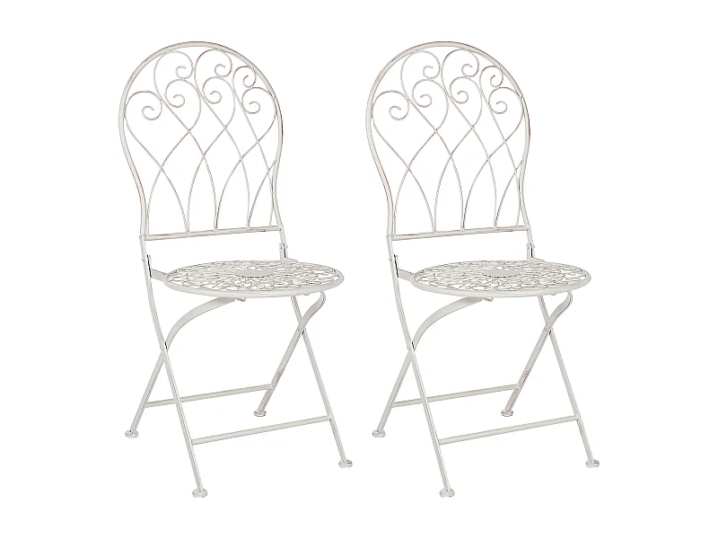 Set di 2 sedie da giardino STIFFE Metallo Bianco