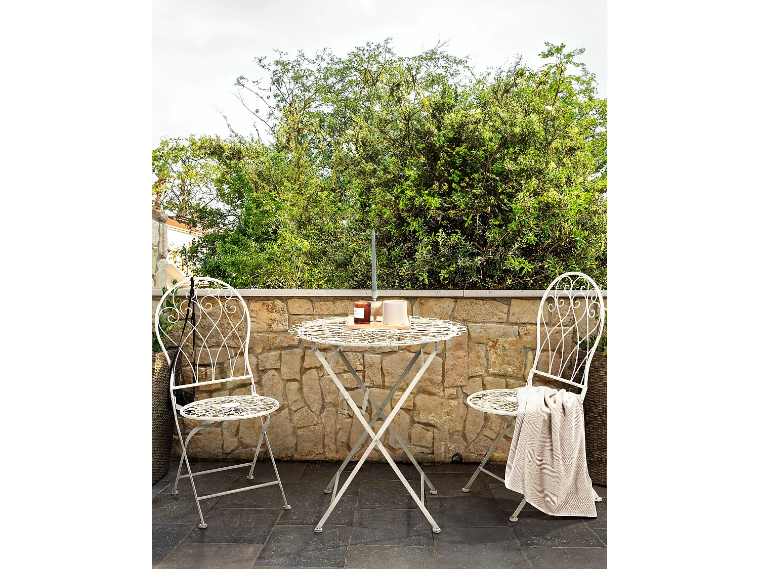 Set di 2 sedie da giardino STIFFE Metallo Bianco