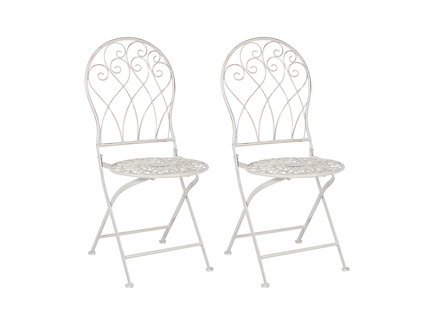 Lot de 2 chaises de jardin STIFFE Métal Blanc