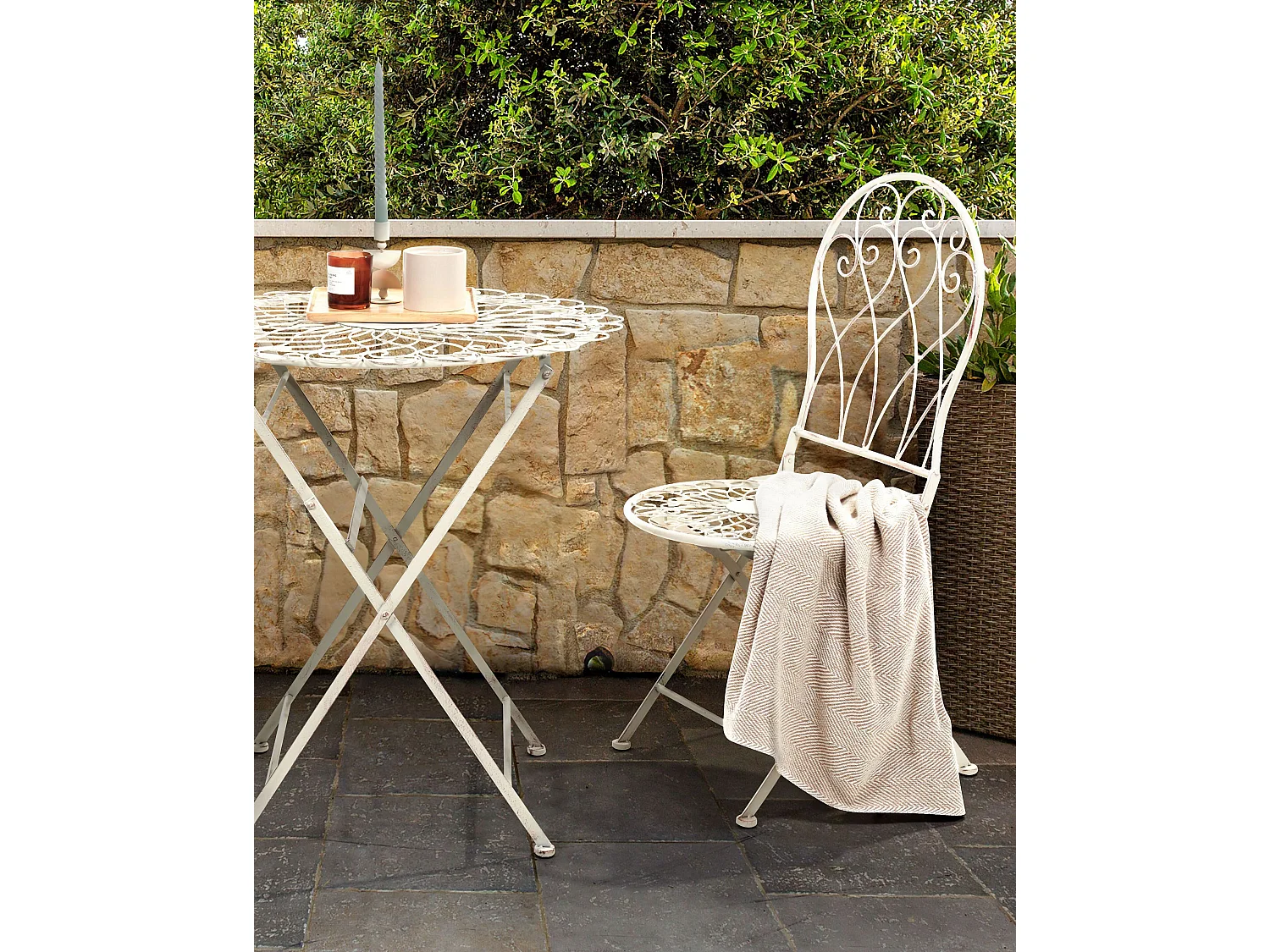 Lot de 2 chaises de jardin STIFFE Métal Blanc