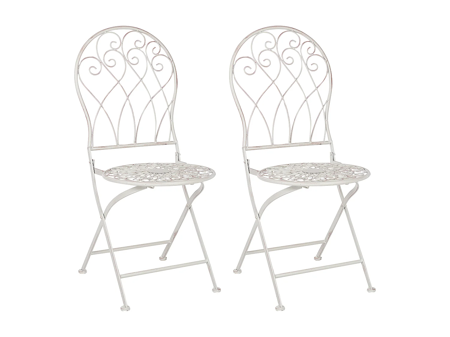 Zestaw 2 krzeseł ogrodowych STIFFE Metal Biały