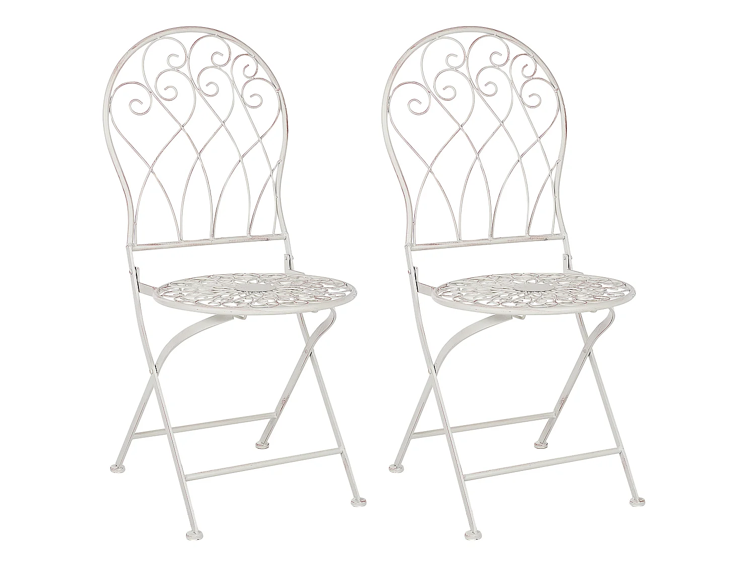 Lot de 2 chaises de jardin STIFFE Métal Blanc