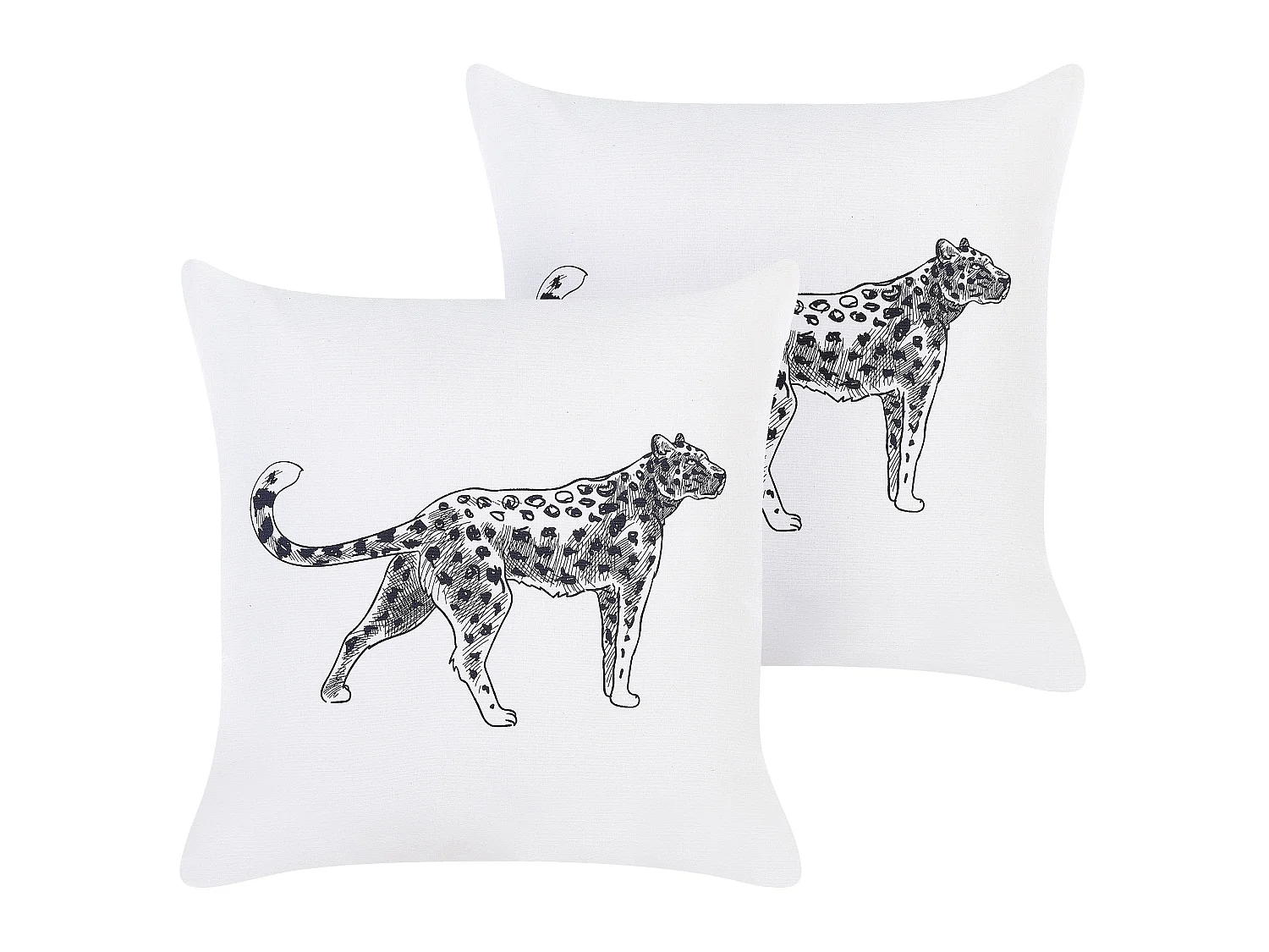 Dekokissen 2er Set MARULA Baumwolle 45 x 45 cm Weiss Tiermuster