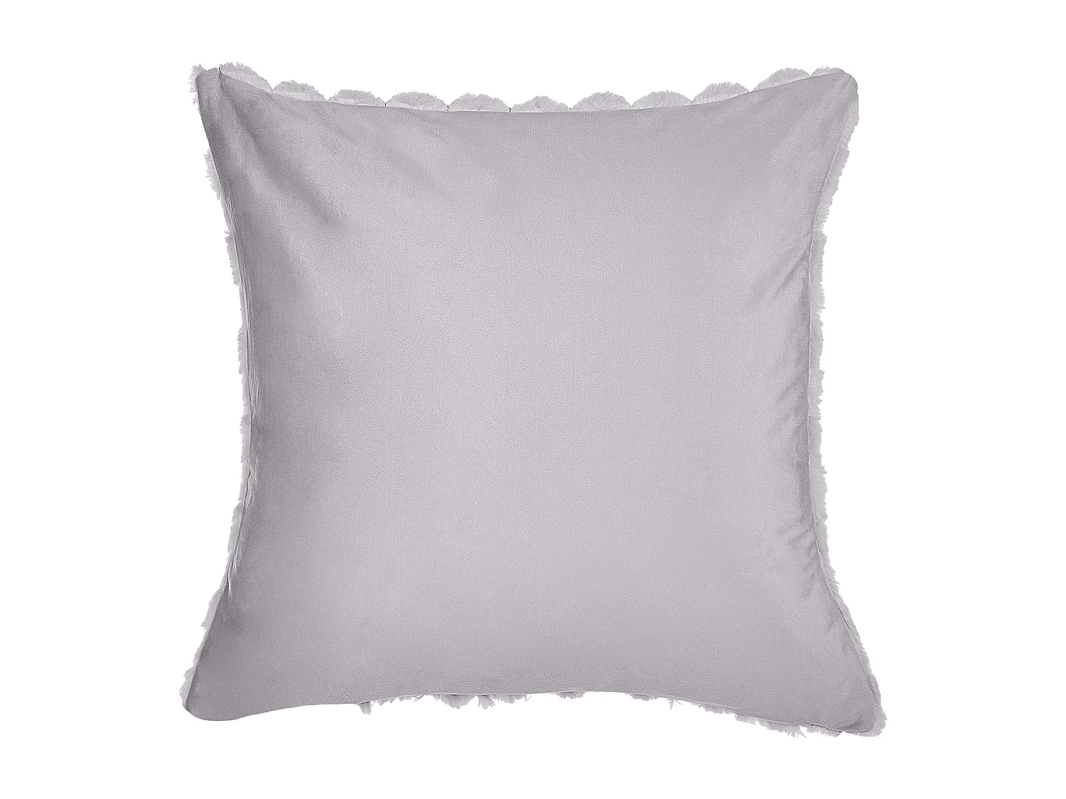 Lot de 2 coussins décoratifs PURSLANE Fourrure synthétique 43 x 43 cm Gris clair Motif géométrique