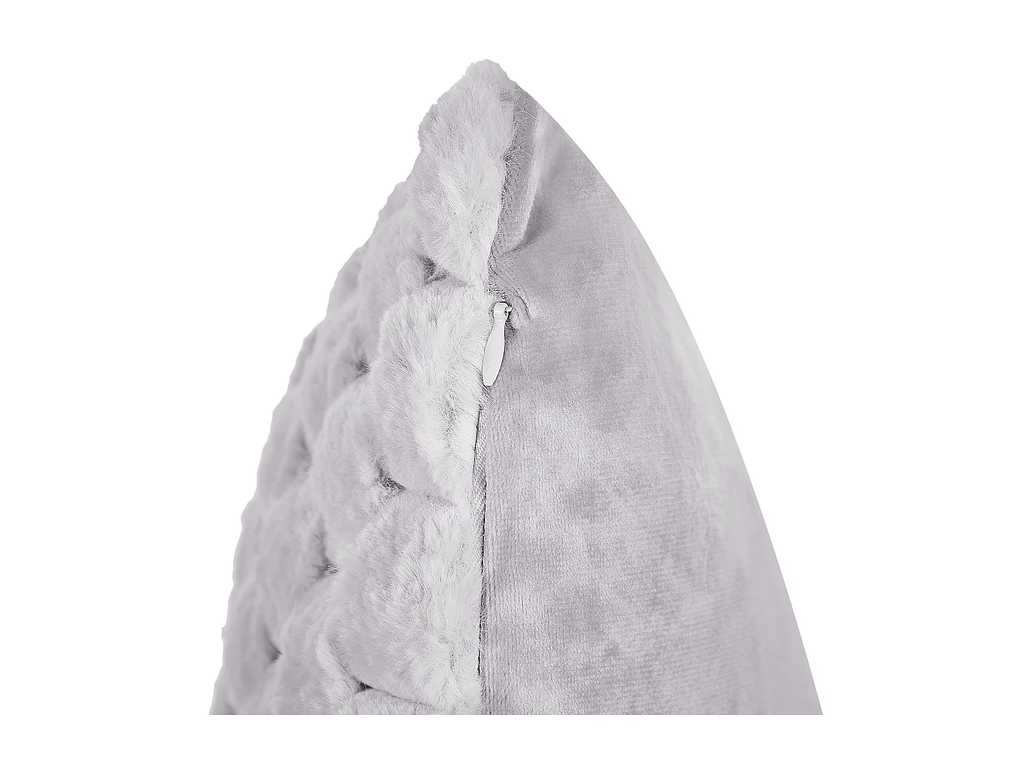 Lot de 2 coussins décoratifs PURSLANE Fourrure synthétique 43 x 43 cm Gris clair Motif géométrique