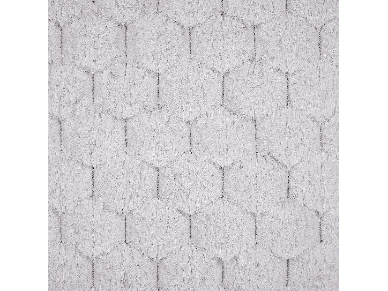 Lot de 2 coussins décoratifs PURSLANE Fourrure synthétique 43 x 43 cm Gris clair Motif géométrique