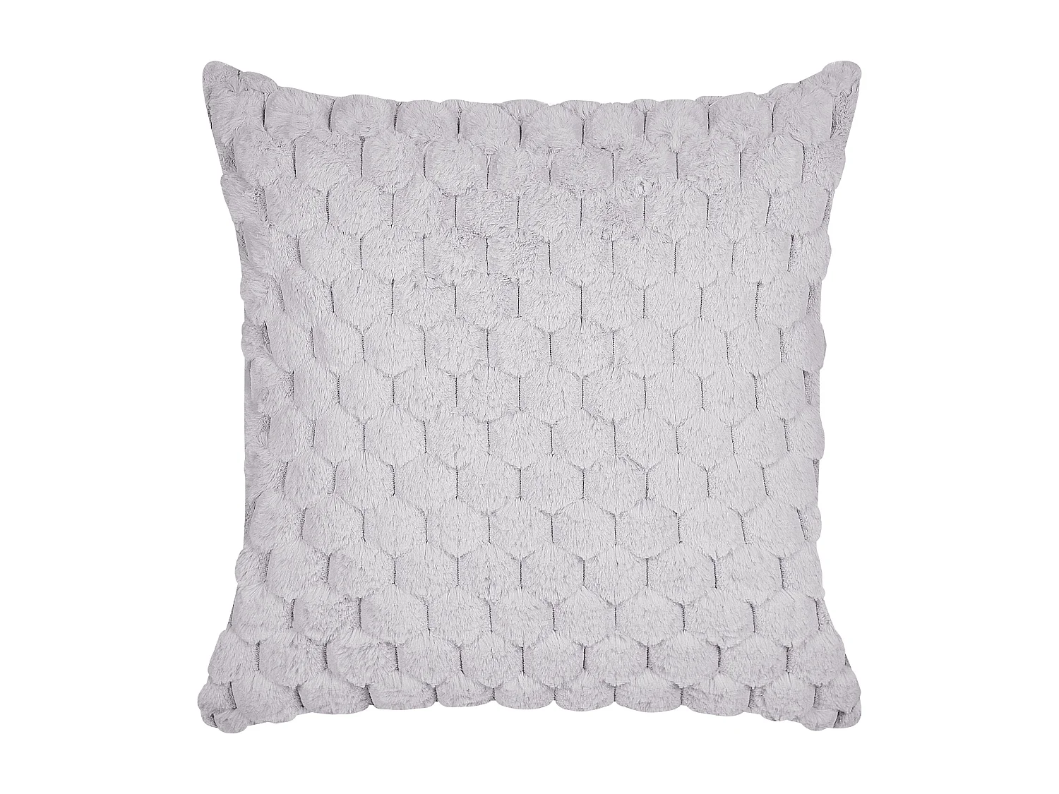 Dekokissen 2er Set PURSLANE Webpelz 43 x 43 cm Hellgrau Geometrisches Muster
