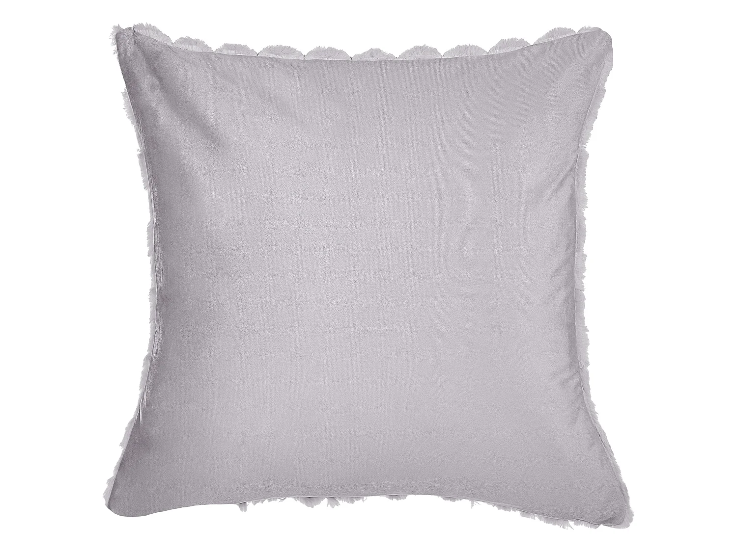 Lot de 2 coussins décoratifs PURSLANE Fourrure synthétique 43 x 43 cm Gris clair Motif géométrique
