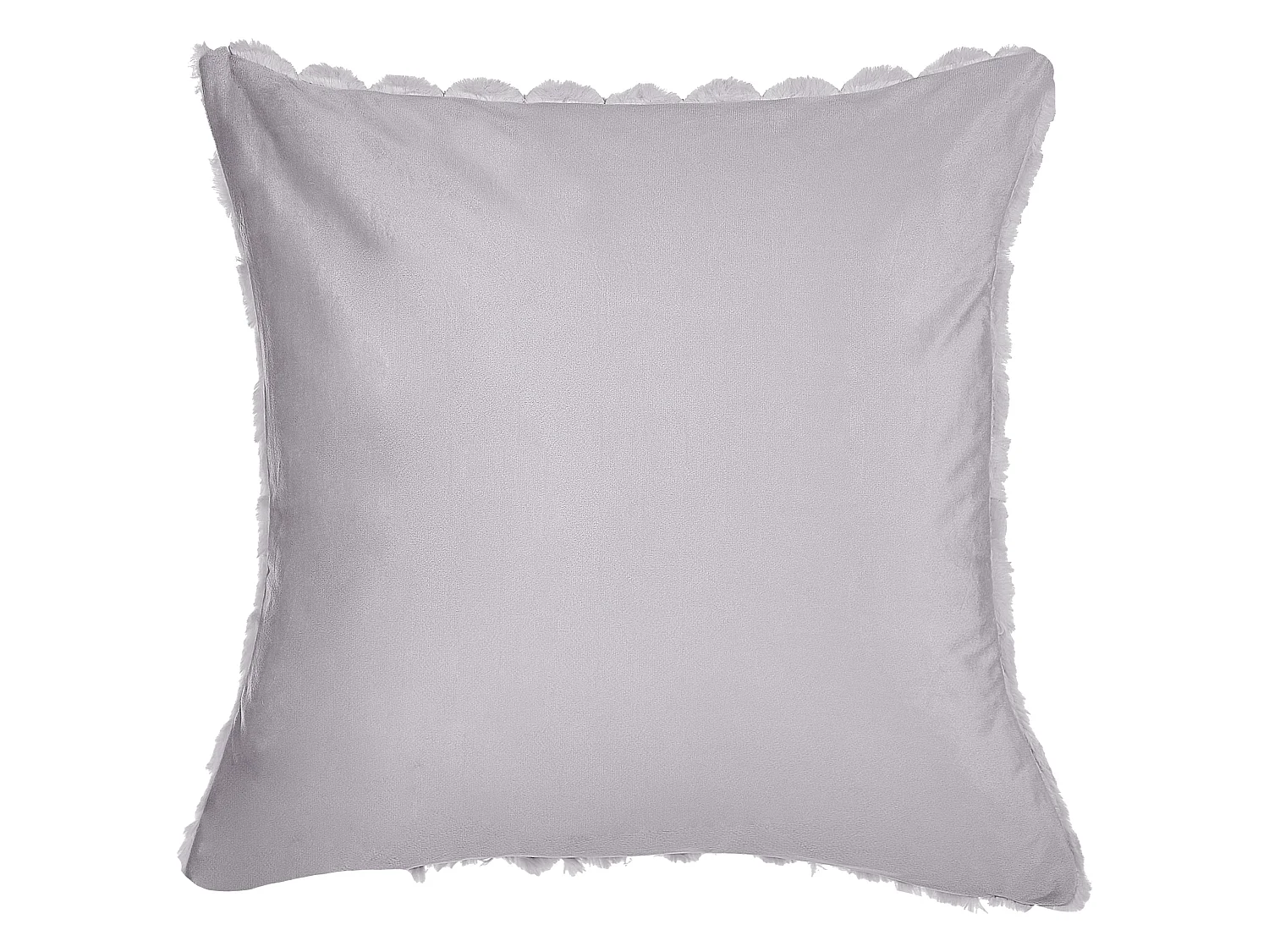 Lot de 2 coussins décoratifs PURSLANE Fourrure synthétique 43 x 43 cm Gris clair Motif géométrique