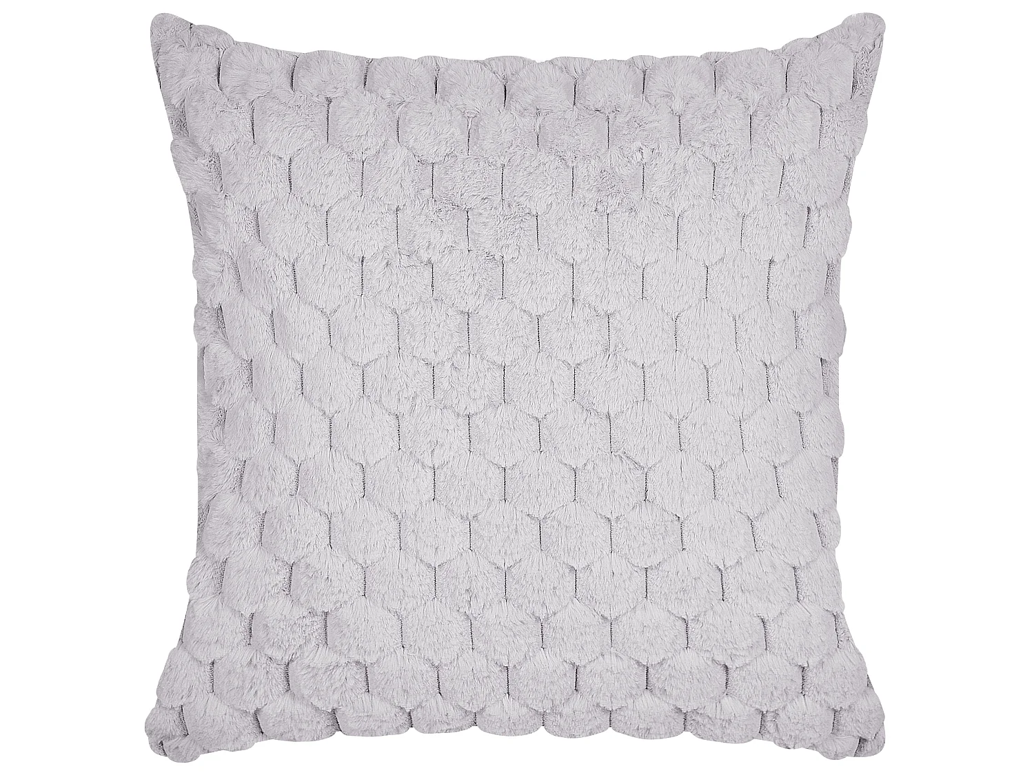 Lot de 2 coussins décoratifs PURSLANE Fourrure synthétique 43 x 43 cm Gris clair Motif géométrique