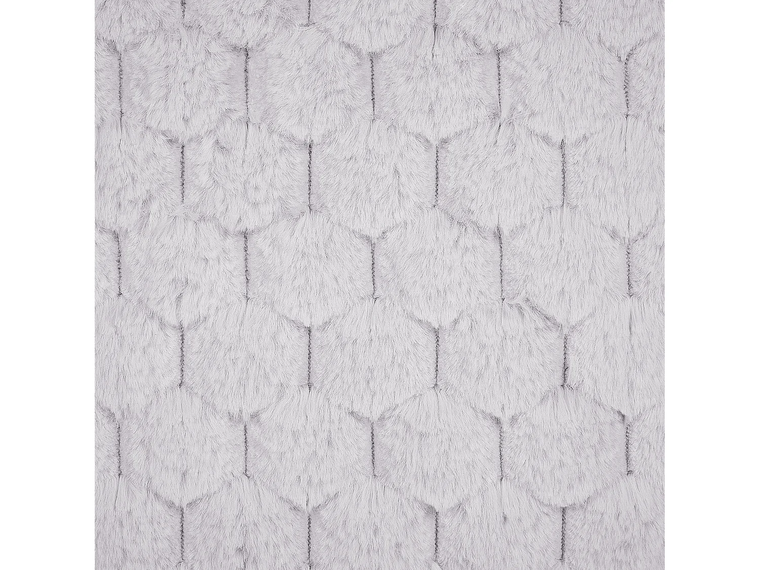 Lot de 2 coussins décoratifs PURSLANE Fourrure synthétique 43 x 43 cm Gris clair Motif géométrique