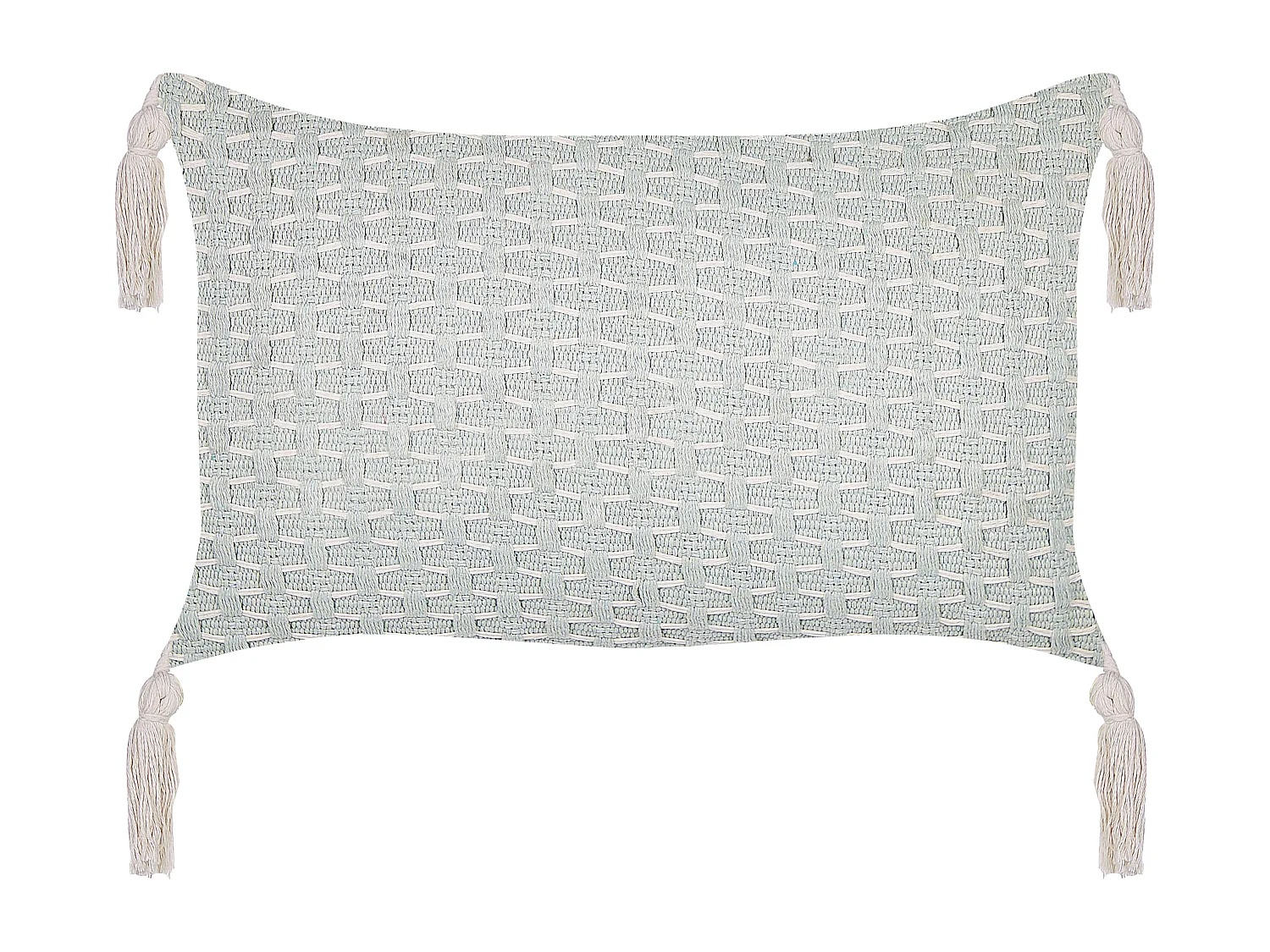 Lot de 2 coussins décoratifs HAKONE 45 x 25 cm Vert menthe Motif géométrique