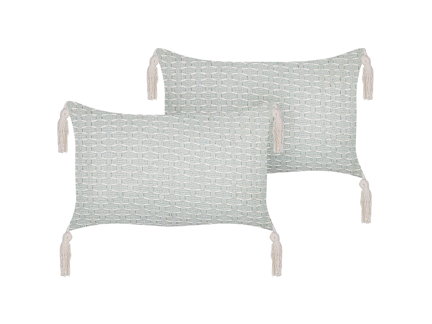 Set of 2 Decorative Cushions HAKONE 45 x 25 cm Mint Green Geometric Pattern