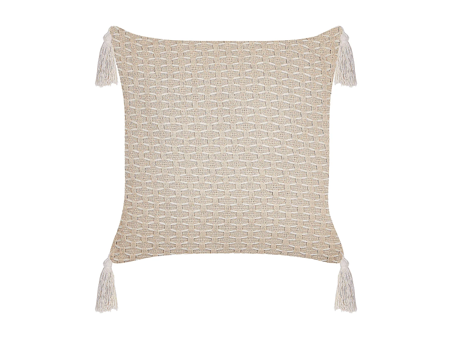 Set aus 2 dekorativen Kissen Wurfkissen 42 x 42 cm Hellbeige Hakone