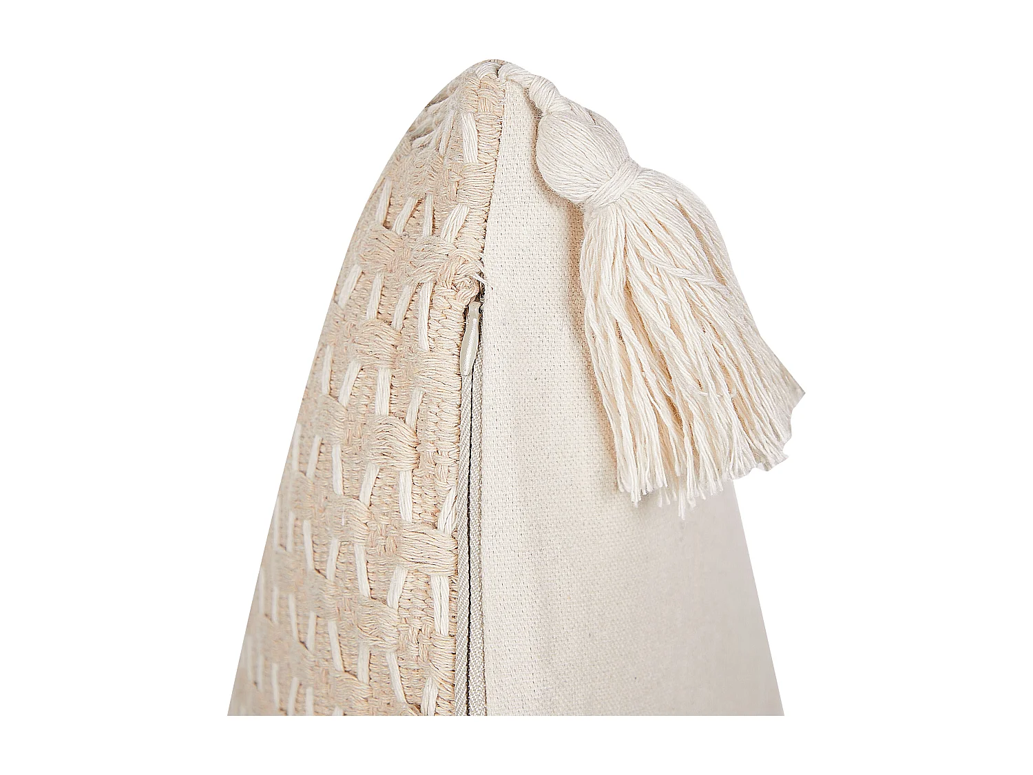 Lot de 2 coussins décoratifs HAKONE 42 x 42 cm Beige clair Motif géométrique