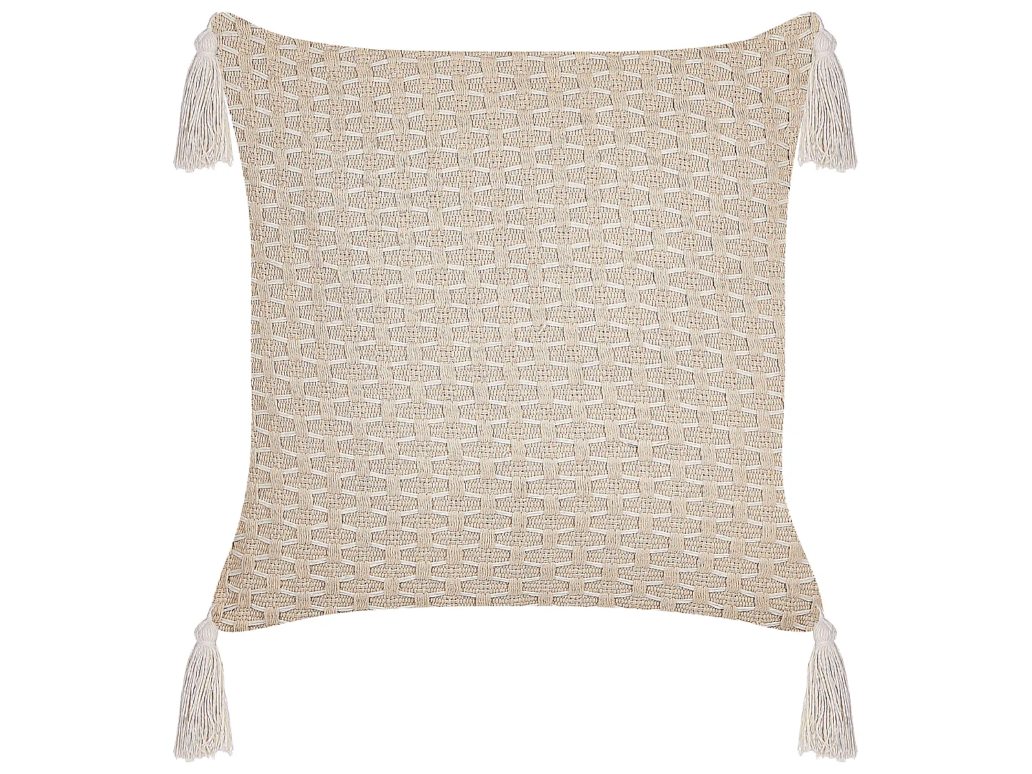 Set of 2 Decorative Cushions HAKONE 42 x 42 cm Light Beige Geometric Pattern